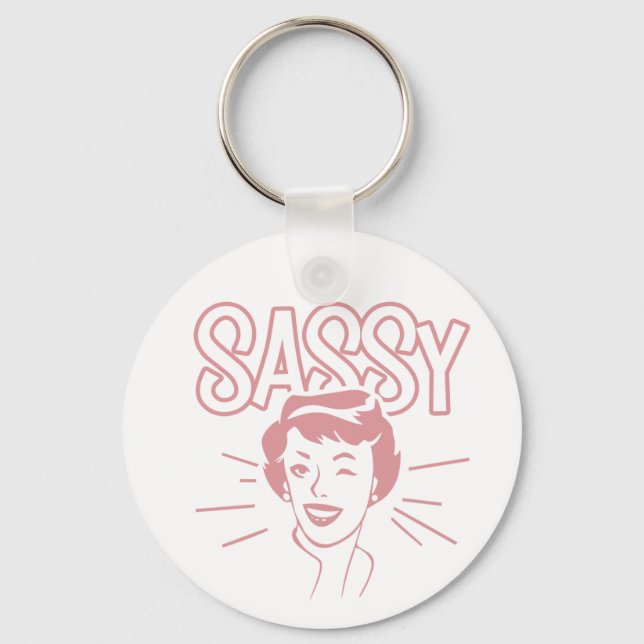 Retro Sassy Attitude Key Ring (Front)