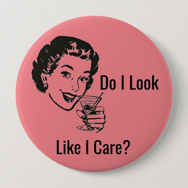 Retro Sassy Lady Button (Front)