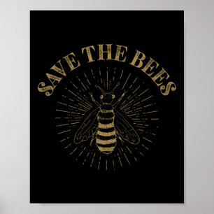 Retro Save The Bees Apiary Bee Beekeeper Earth Day Poster