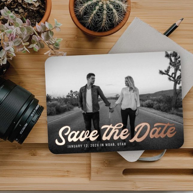 Retro Save the Date Foil Invitation (Creator Uploaded)