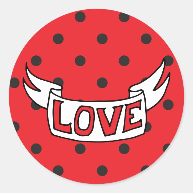 Retro Save the Date Love Classic Round Sticker (Front)