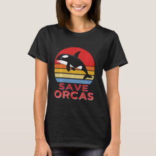 Retro Save The Orcas Whale Killer Love Sea Animals T-Shirt