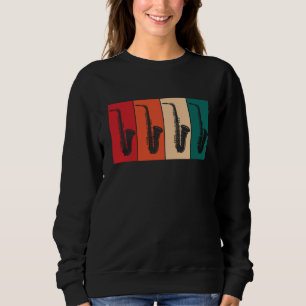 Retro Saxophone Sheet Music Alto Saxophone Reed Sweatshirt