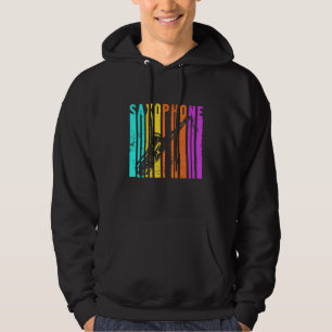 Retro Saxophone Vintage Saxophonist Jazz Band Musi Hoodie