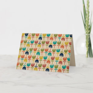 Retro Scandi Tulips Midcentury Floral Pattern Card