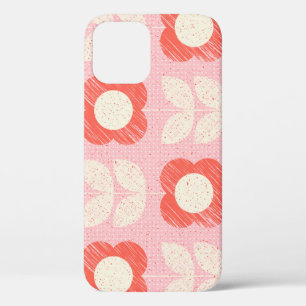 Retro Scandinavian Stylised Floral Seamless iPhone 12 Case