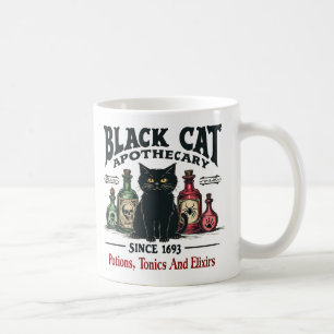 Retro Scary Black Cat Apothecary Witchy Wicca  Coffee Mug