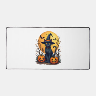 Retro Scary Halloween Costume Black Cat Salem Apot Desk Mat