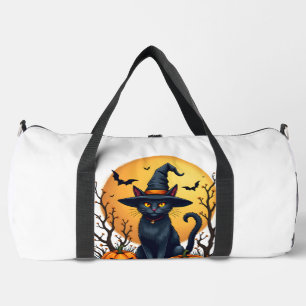 Retro Scary Halloween Costume Black Cat Salem Apot Duffle Bag