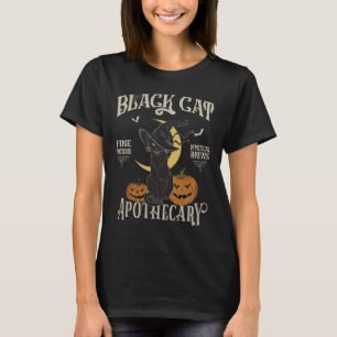 Retro Scary Halloween Costume Black Cat Salem Apot T-Shirt