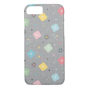 Retro Scattered Atomic Star Explosions Pattern iPhone 8/7 Case