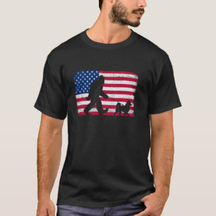 Retro Schipperke Dog 4th of July US American Flag T-Shirt