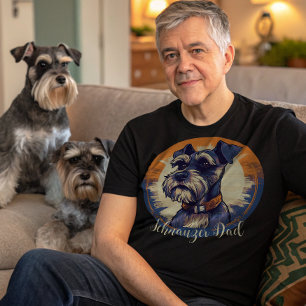 Retro Schnauzer Dad T-Shirt