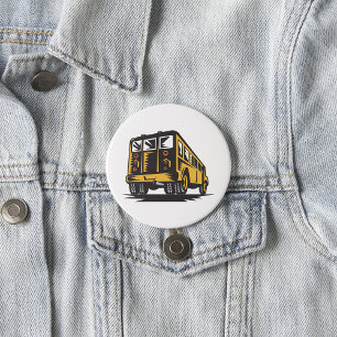 Retro School Bus Vintage Yellow  7.5 Cm Round Badge
