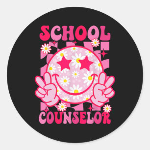 Retro School Counsellor Back To School Teacher Cou Classic Round Sticker
