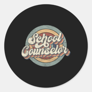 Retro School Counsellor Ck To School Teacher Squad Classic Round Sticker