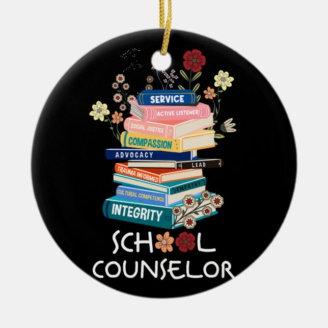 Retro School Counsellor Therapist Mental Health Ad Ceramic Ornament (Front)