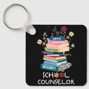 Retro School Counsellor Therapist Mental Health Ad Key Ring