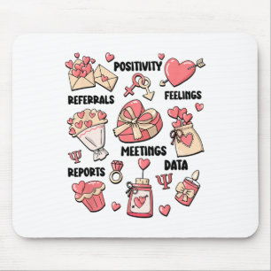 Retro School Psychologist Valentine Mental Health  Mouse Pad