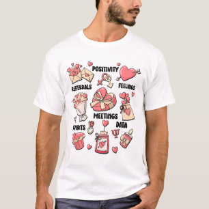 Retro School Psychologist Valentine Mental Health  T-Shirt
