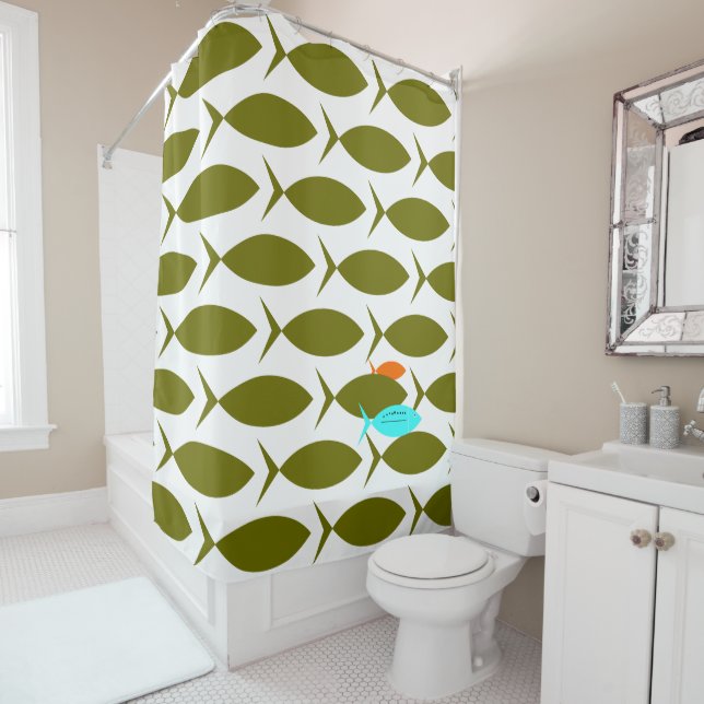 Retro School Shower Curtain (In Situ)