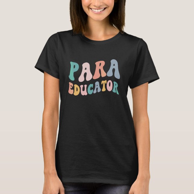 Retro School Support Squad Back To School Paraeduc T-Shirt (Front)