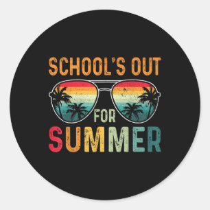 Retro Schools Out For Summer Last Day Of School Te Classic Round Sticker