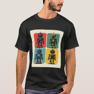 Retro Sci Fi Cartoon Robots T-Shirt