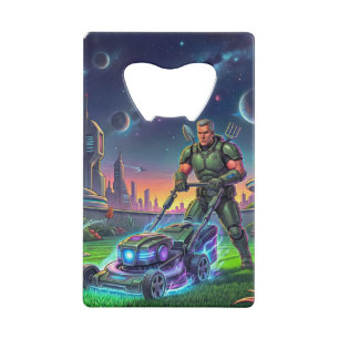 Retro Sci Fi Comic Astronaut Cosmic Lawn Mower