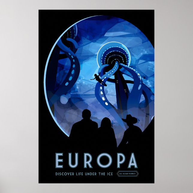 Retro Sci-Fi Europa Travel Poster  Futuristic (Front)
