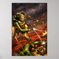 Retro Sci-Fi Fantasy Space Woman Art