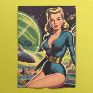 Retro Sci Fi Girl Tissue Paper