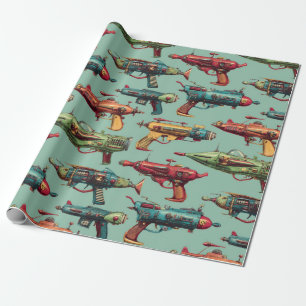 Retro Sci-Fi Ray Gun Pattern Wrapping Paper