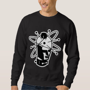 Retro Sci-Fi Robot Head - Black & White Sweatshirt