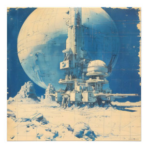Retro Sci-Fi Space Base Photo Print