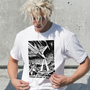 Retro Sci Fi Space Rocket Vintage Comic T-Shirt