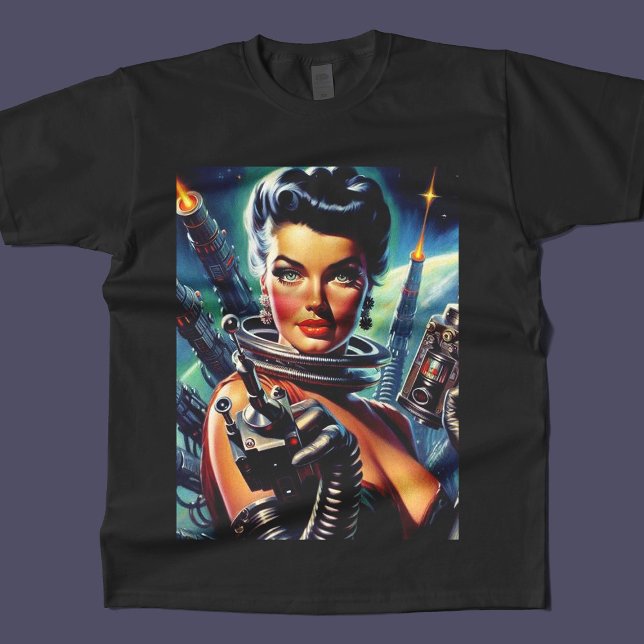 Retro Sci-Fi Woman Painting T-Shirt (Creator Uploaded)