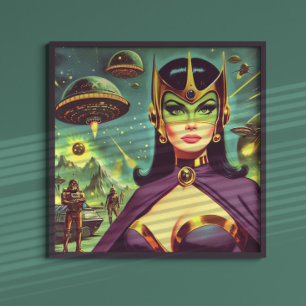 Retro Sci-Fi Woman Poster
