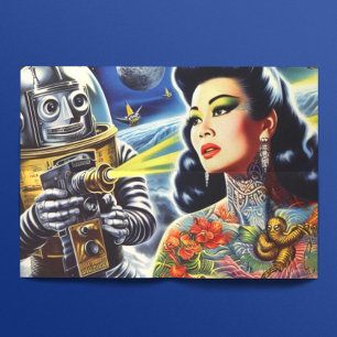 Retro Sci-fi Woman Tissue Paper