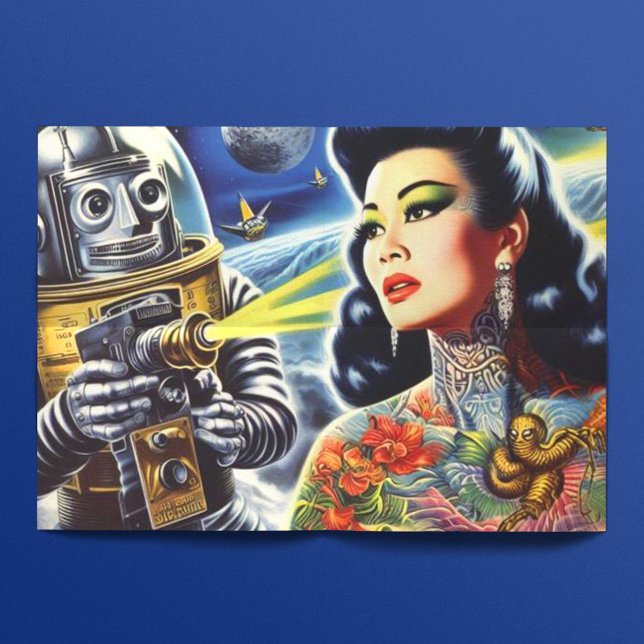 Retro Sci-fi Woman Tissue Paper (Creator Uploaded)