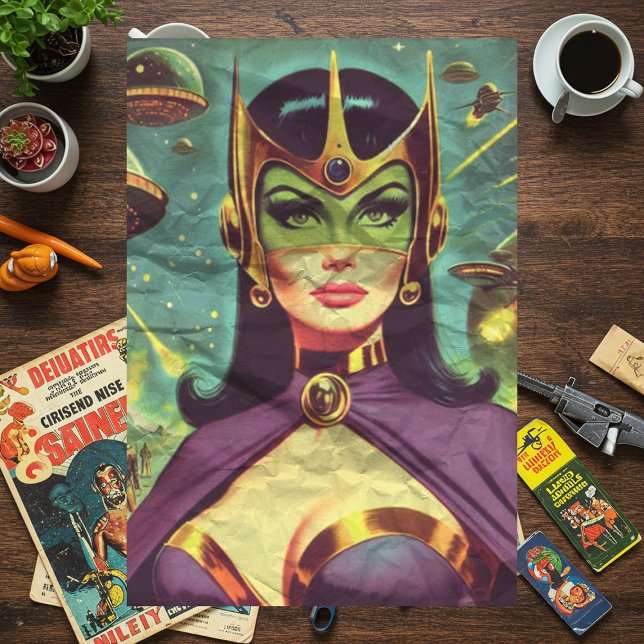 Retro Sci-Fi Woman Tissue Paper (Creator Uploaded)