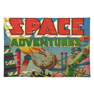 RETRO SCIENCE FICTION FROM SPACE ADVENTURES COMICS PLACEMAT
