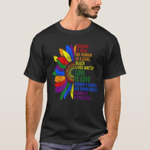 Retro Science Is Real Blm Pride Black Sunflower Lg T-Shirt
