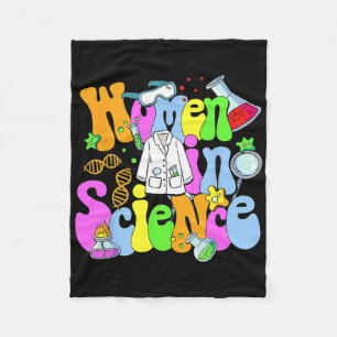 Retro Science Teacher Women In Science Stem Teache Fleece Blanket