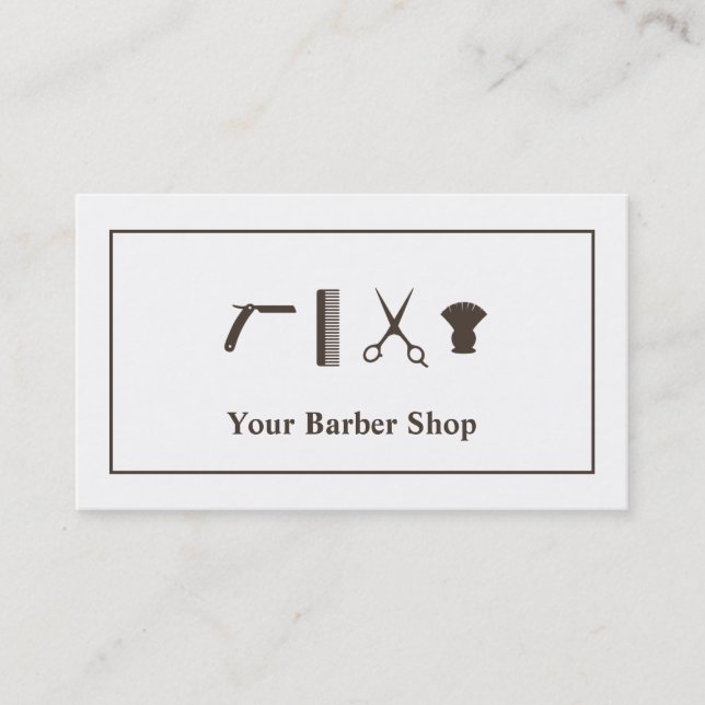 Retro Scissors Haircut Tools Barber Shop Business Card (Front)