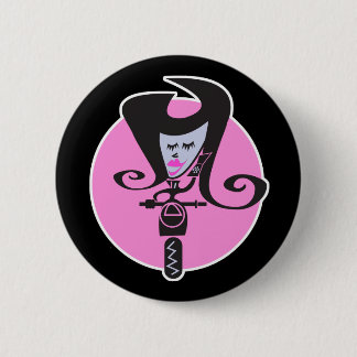 retro scooter biker chic 6 cm round badge