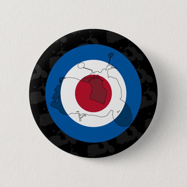 Retro Scooter Silhouette Badge (Front)