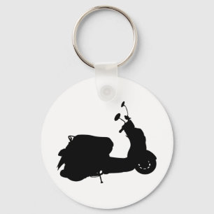 Retro Scooter Silhouette Keychain
