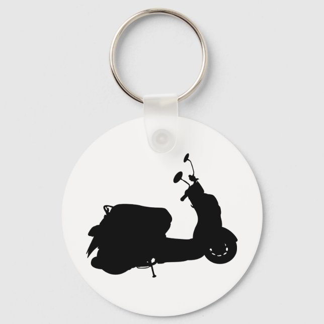 Retro Scooter Silhouette Keychain (Front)