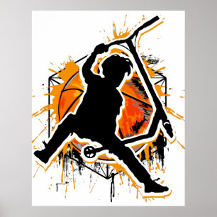 Retro Scooter - Stuntscooter - Kick Stunt Scooter Poster